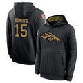 D.Broncos #15 Nik Bonitto Player Black Salute to Service Pullover Hoodies Limited Hdoa Stitched Jerseys
