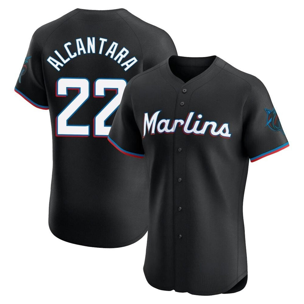 M.Marlins #22 Sandy Alcantara Player Black Vapor Home Limited Elite Hdoa Stitched Jerseys