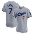 LA.Dodgers #7 Blake Snell Player Gray Limited Elite Home Hdoa Stitched Jerseys