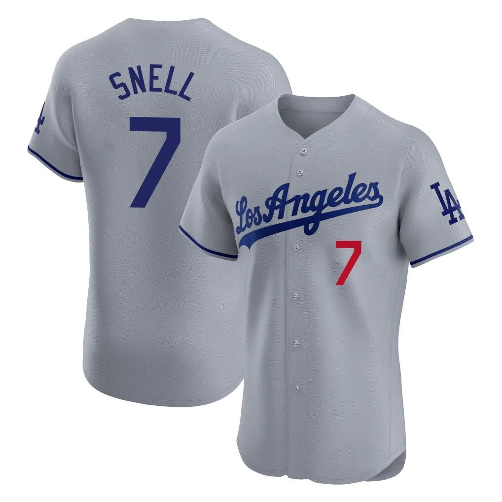 LA.Dodgers #7 Blake Snell Player Gray Limited Elite Home Hdoa Stitched Jerseys