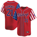 P.Pirates #21 Roberto Clemente Player Red 2025 Independence Day Vapor Premier Limited Hdoa Stitched Jerseys