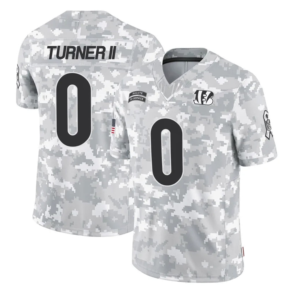 C.Bengals #0 DJ Turner II Player Arctic Camo Salute to Service Limited Hdoa Stitched Jerseys