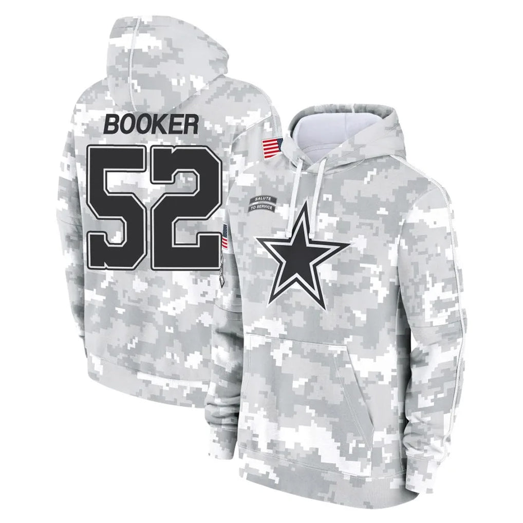 D.Cowboys #52 Tyler Booker Player Arctic Camo Salute to Service Hoodies Limited Game Hdoa Stitched Jerseys