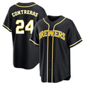 M.Brewers #24 William Contreras Player Black Fashion Out Home Game Hdoa Stitched Jerseys