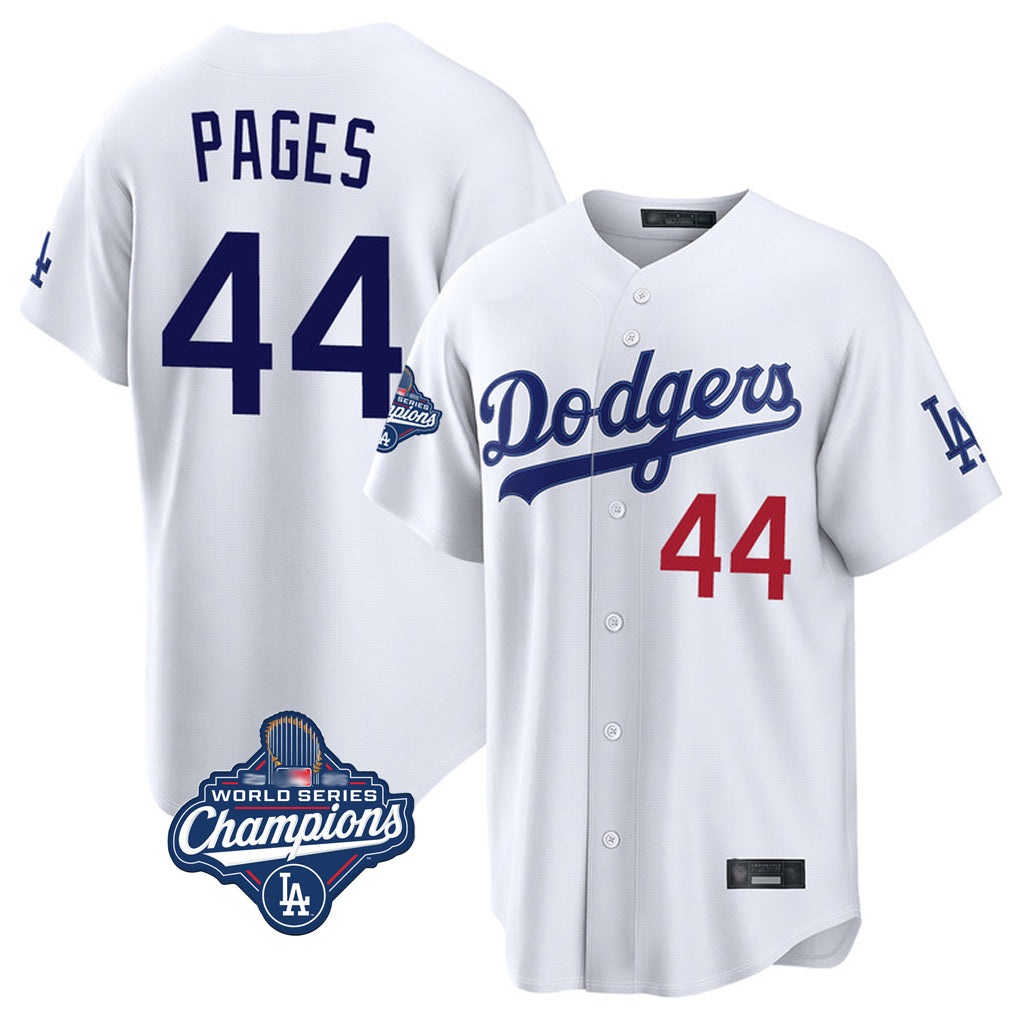 LA.Dodgers #44 Andy Pages Player White World Series Meet Home Game Hdoa Stitched Jerseys