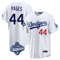 LA.Dodgers #44 Andy Pages Player White World Series Meet Home Game Hdoa Stitched Jerseys