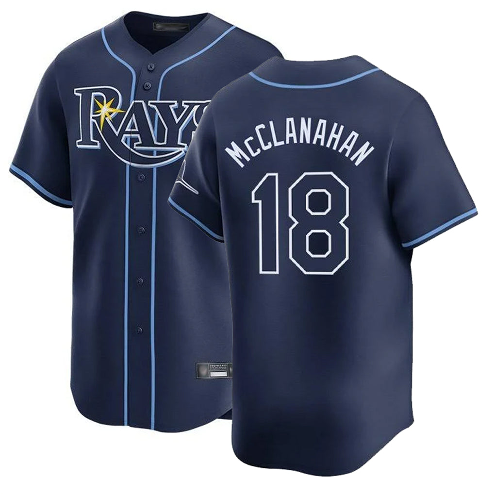 T.Bay Rays #18 Shane McClanahan Player Navy Home Limited Hdoa Stitched Jerseys