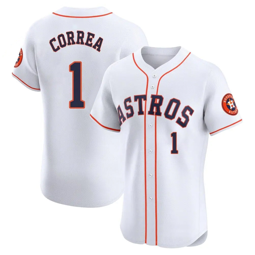 H.Astros #1 Carlos Correa Player White Limited Elite Home Hdoa Stitched Jerseys