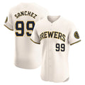 M.Brewers #99 Gary Sanchez Player Cream Home Limited Elite Hdoa Stitched Jerseys