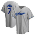 LA.Dodgers #7 Blake Snell Player Gray Road Game Hdoa Stitched Jerseys