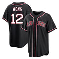 B.Red Sox #12 Connor Wong Player Black Out Home Game Hdoa Stitched Jerseys