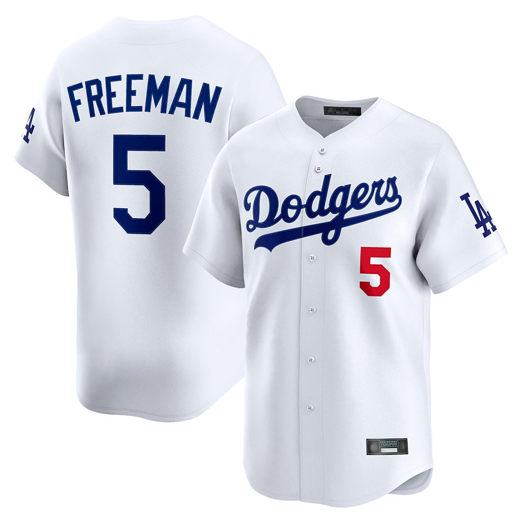 LA.Dodgers #5 Freddie Freeman Player White Limited Home Hdoa Stitched Jerseys