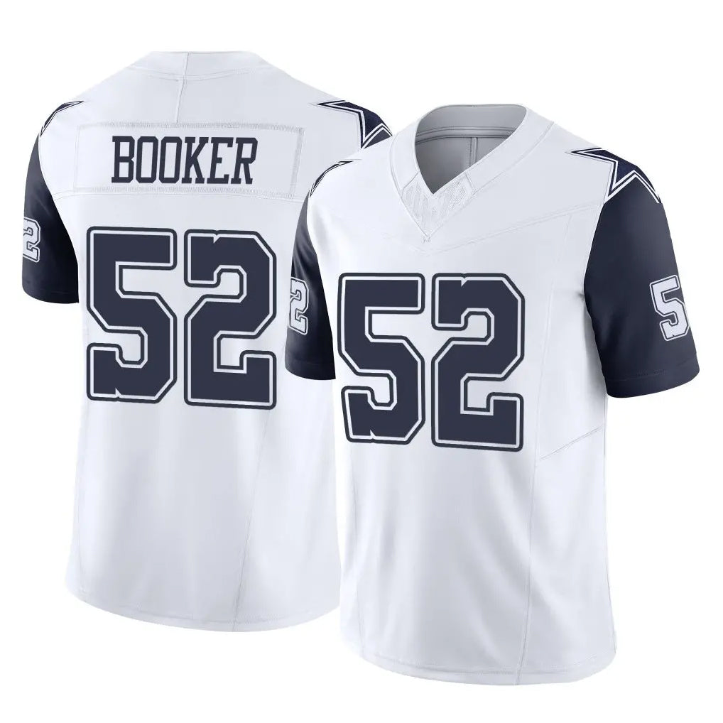 D.Cowboys #52 Tyler Booker Player White-Navy Limited Vapor F.U.S.E. Home Game Hdoa Stitched Jerseys
