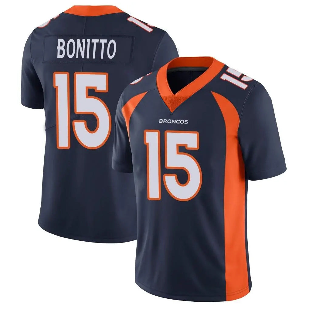 D.Broncos #15 Nik Bonitto Player Navy Vapor Untouchable Limited Game Hdoa Stitched Jerseys
