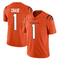 C.Bengals #1 Ja'Marr Chase Player Orange Vapor Untouchable Limited Home Game Hdoa Stitched Jerseys