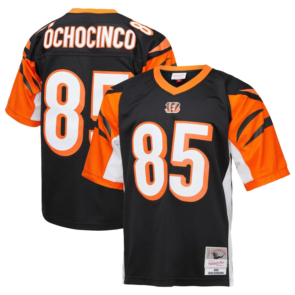 C.Bengals #85 Chad Johnson Player Black Mitchell & Ness Replica Hdoa Stitched Jerseys