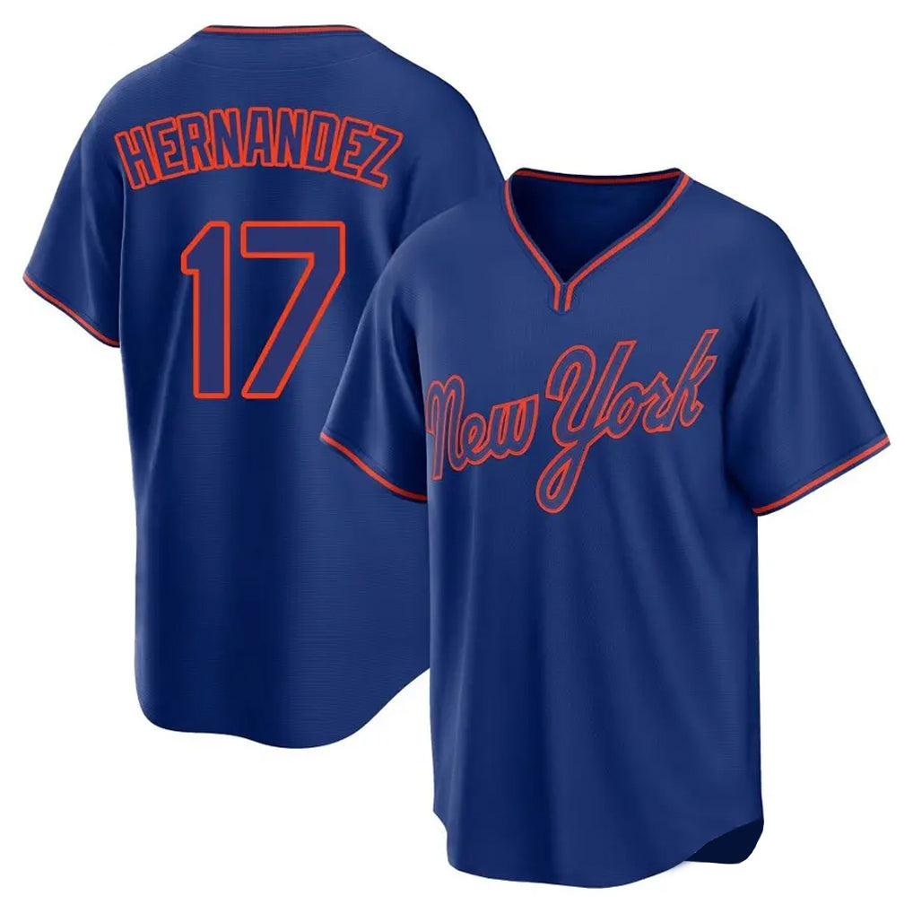 NY.Mets #17 Keith Hernandez Player Royal T-shirt Home Game Hdoa Stitched Jerseys