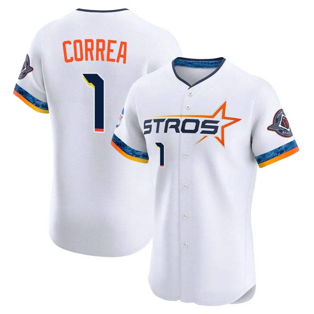 H.Astros #1 Carlos Correa Player White City Connect Limited Elite Home Hdoa Stitched Jerseys