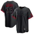 C.Reds #28 Eugenio Su¨¢rez Player Black City Connect Home Game Hdoa Stitched Jerseys