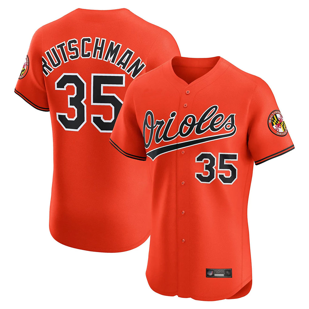 B.Orioles #35 Adley Rutschman Player Orange Limited Elite Home Game Hdoa Stitched Jerseys