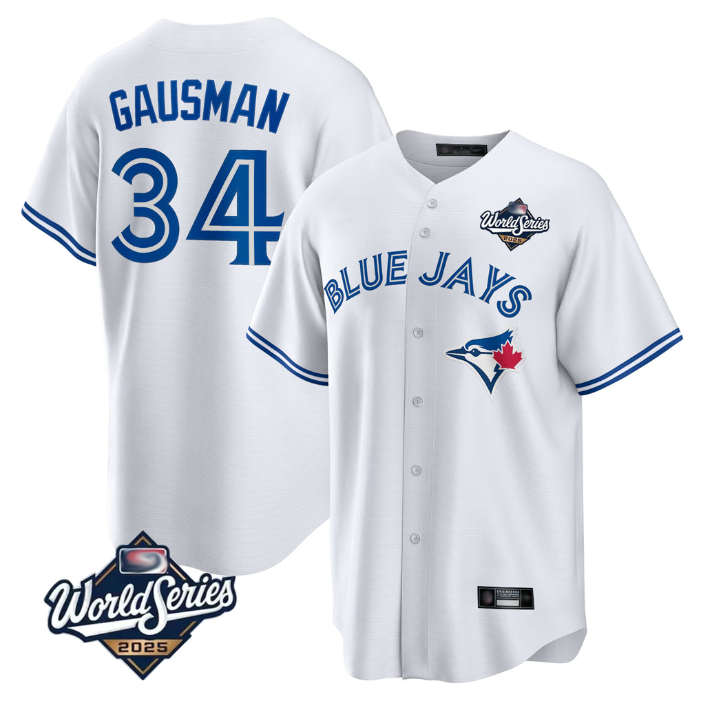 T.Blue Jays #34 Kevin Gausman Player White 2025 American League All Hdoa Stitched Jersey