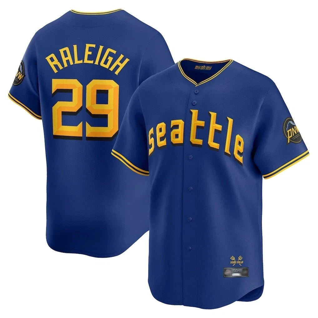S.Mariners #29 Cal Raleigh Player Royal City Connect Home Limited Hdoa Stitched Jerseys