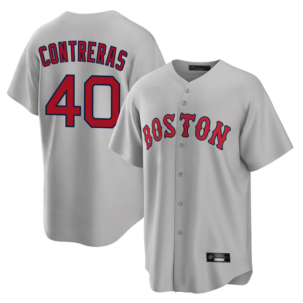 B.Red Sox #40 Willson Contreras Player Gray Road Home Game Hdoa Stitched Jerseys