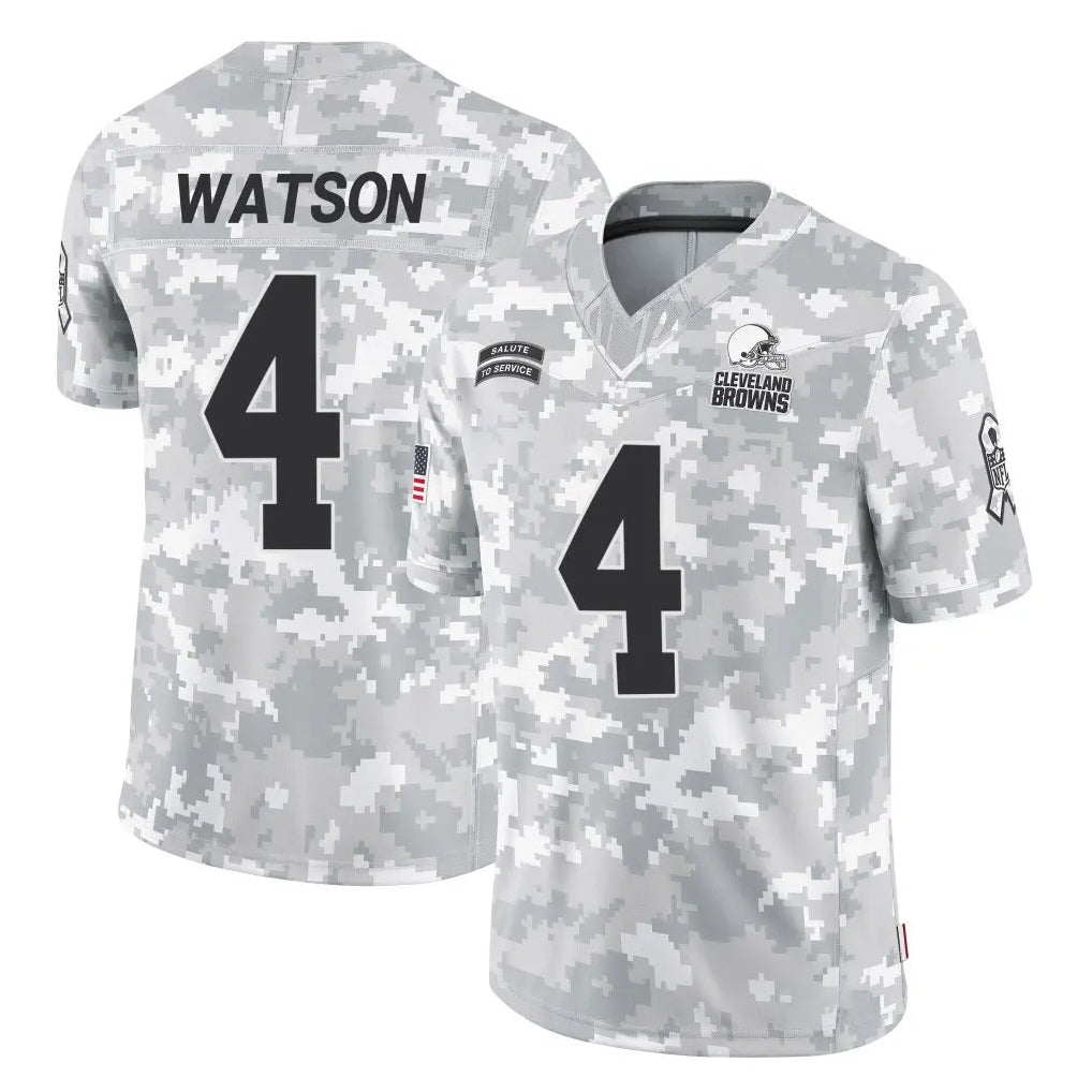 C.Browns #4 Deshaun Watson Player Arctic Camo Salute to Service Limited Home Game Hdoa Stitched Jerseys