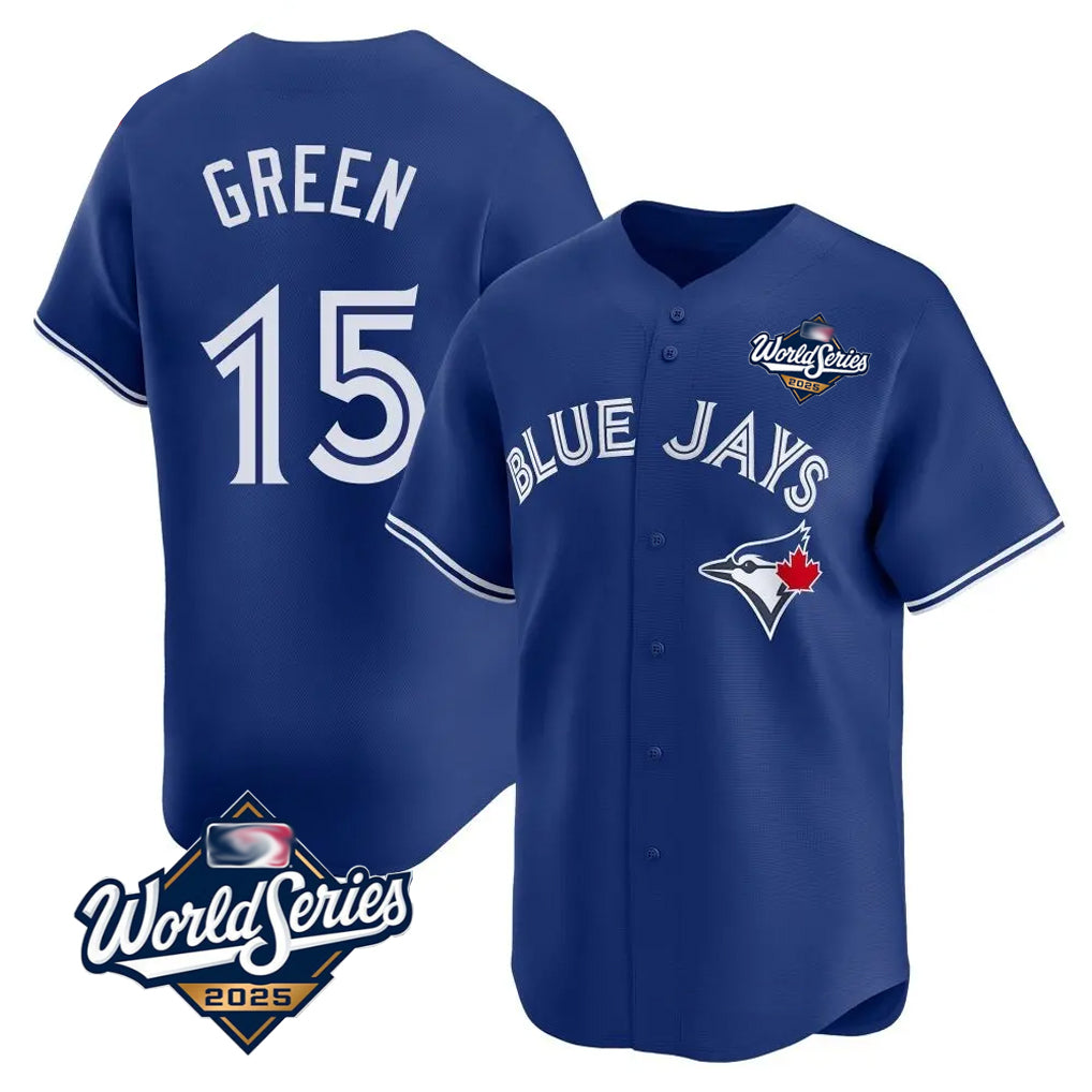 T.Blue Jays #15 Chad Green Player Royal 2025 World Series Limited Hdoa Stitched Jerseys