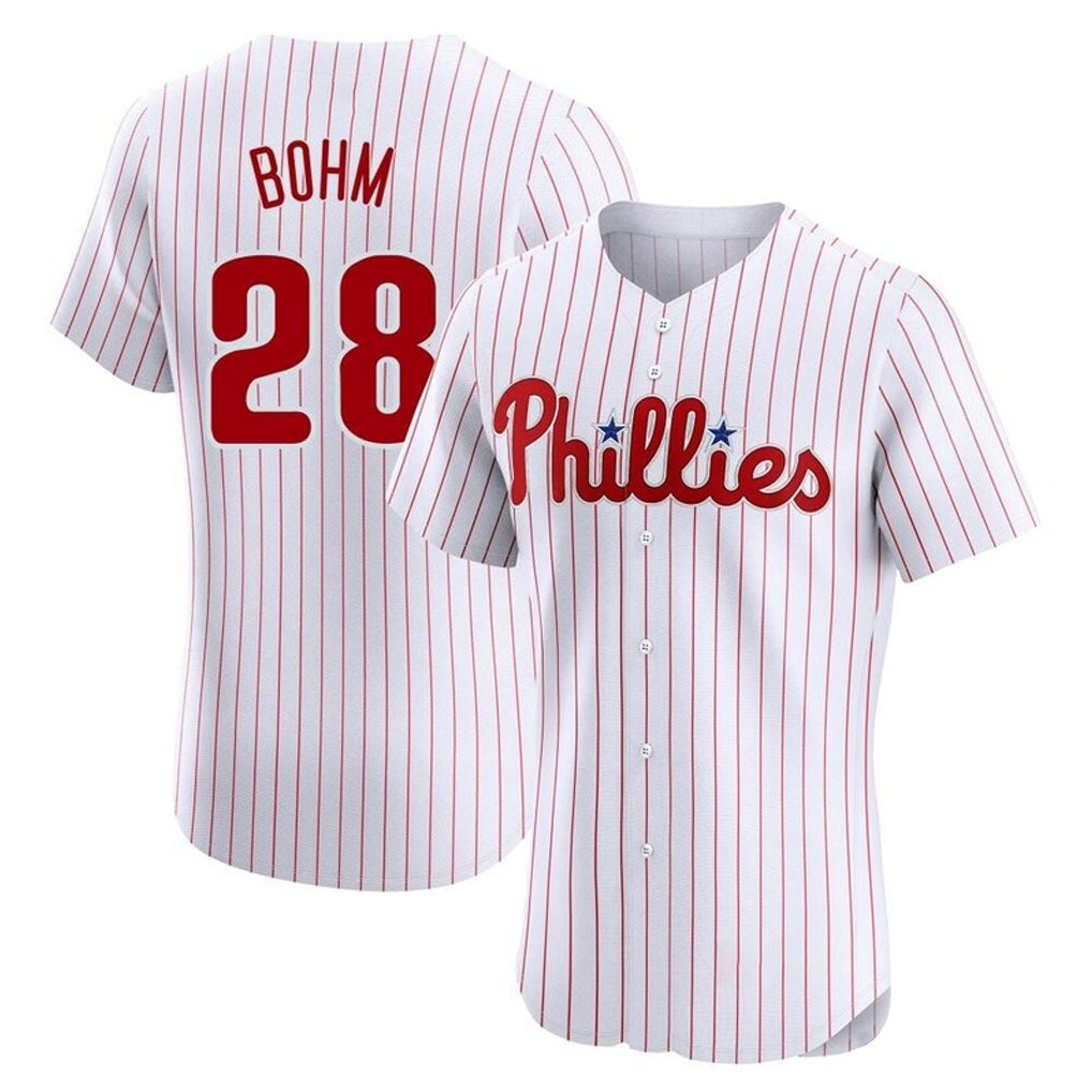 P.Phillies #28 Alec Bohm Player White Home Limited Elite Hdoa Stitched Jerseys