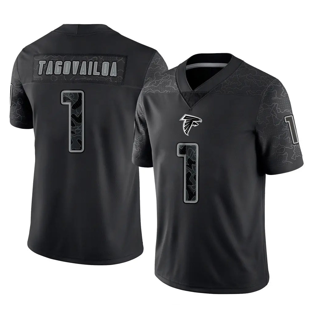 A.Falcons #1 Tua Tagovailoa Player Black RFLCTV Limited Game Hdoa Stitched Jerseys