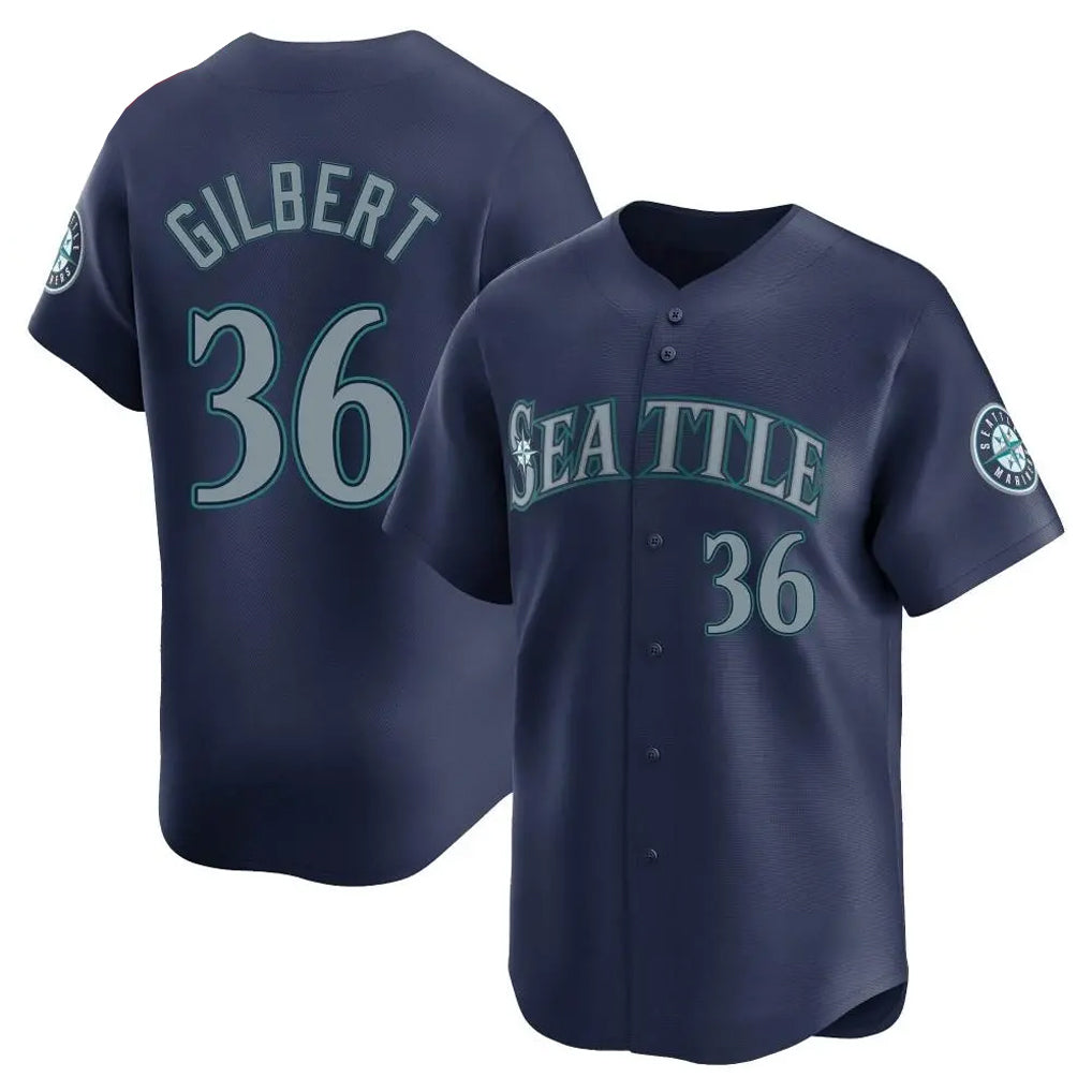 S.Mariners #36 Logan Gilbert Player Navy Home Limited Hdoa Stitched Jerseys