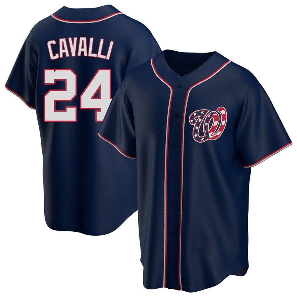 W.Nationals #24 Cade Cavalli Player Navy Blue Replica Game Hdoa Stitched Jerseys