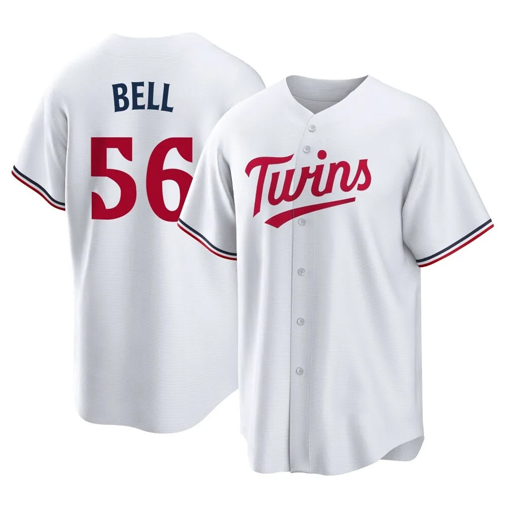 M.Twins #56 Josh Bell Player White Home Game Hdoa Stitched Jerseys