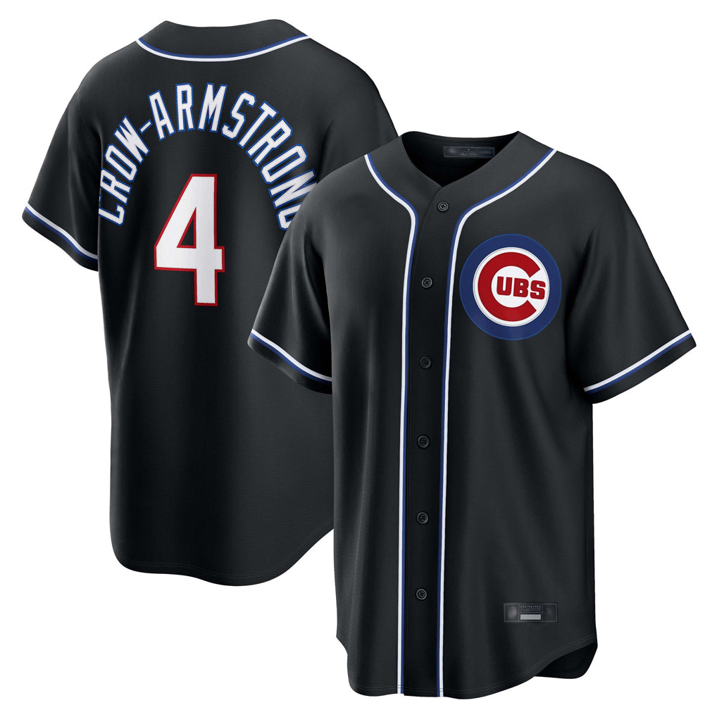 C.Cubs #4 Pete Crow-Armstrong Player Black Fashion Out Game Hdoa Stitched Jerseys