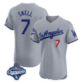 LA.Dodgers #7 Blake Snell Player Gray World Series Meet Limited Elite Home Hdoa Stitched Jerseys