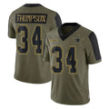D.Cowboys #34 Jalen Thompson Player Olive Salute to Service Limited Home Game Hdoa Stitched Jerseys