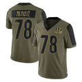 C.Bengals #78 Anthony Munoz Player Olive Salute to Service Game Hdoa Stitched Jerseys