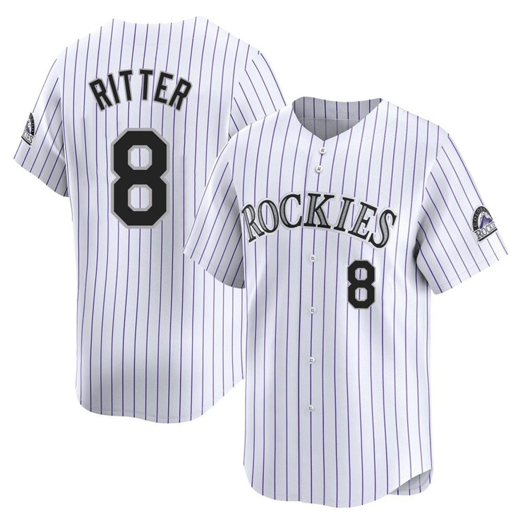 C.Rockies #8 Ryan Ritter Player White Limited Home Hdoa Stitched Jerseys