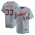 D.Tigers #33 Colt Keith Player Gray Home Limited Hdoa Stitched Jerseys