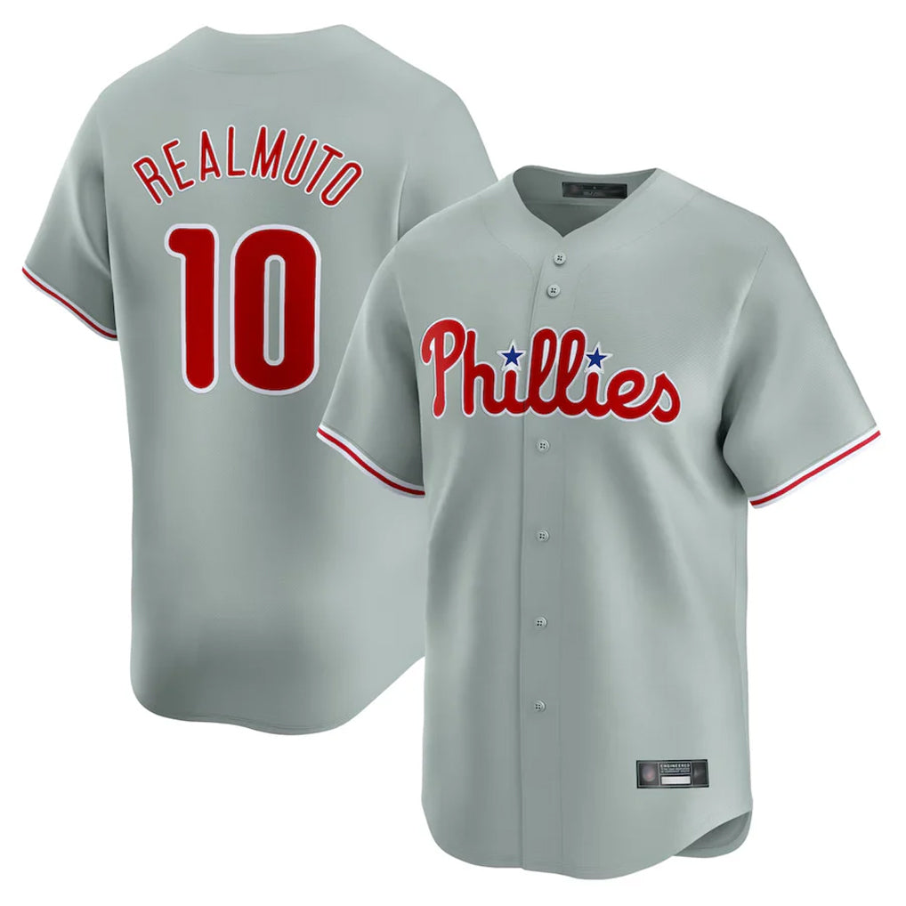 P.Phillies #10 J.T. Realmuto Player Gray Home Limited Hdoa Stitched Jerseys