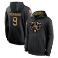 C.Bears #9 Jim McMahon Player Black Salute to Service Pullover Hoodies Limited Hdoa Stitched Jerseys