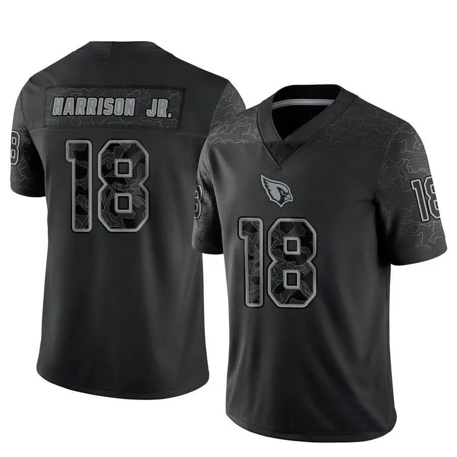 A.Cardinals #18 Marvin Harrison Jr. Player Black RFLCTV Limited Hdoa Stitched Jerseys