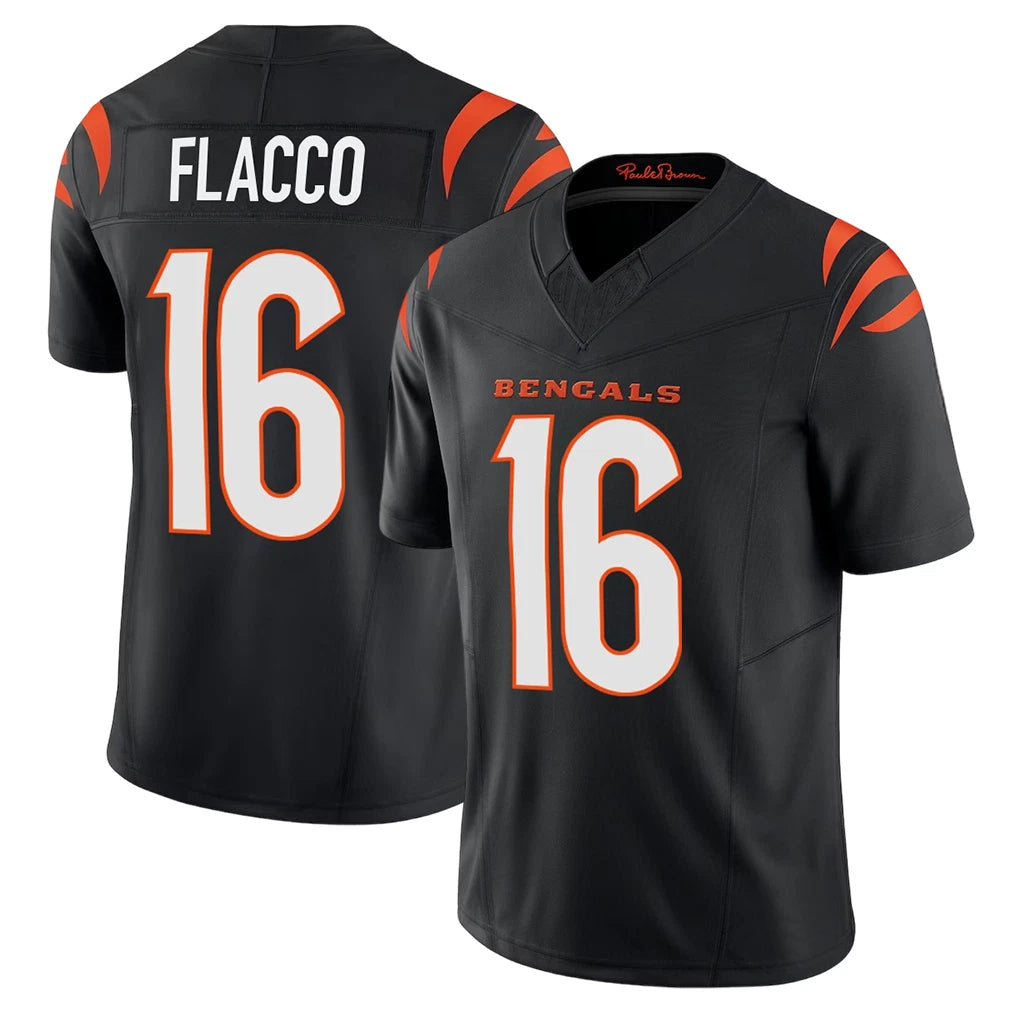 C.Bengals #16 Joe Flacco Player Black Vapor F.U.S.E. Limited Home Game Hdoa Stitched Jerseys