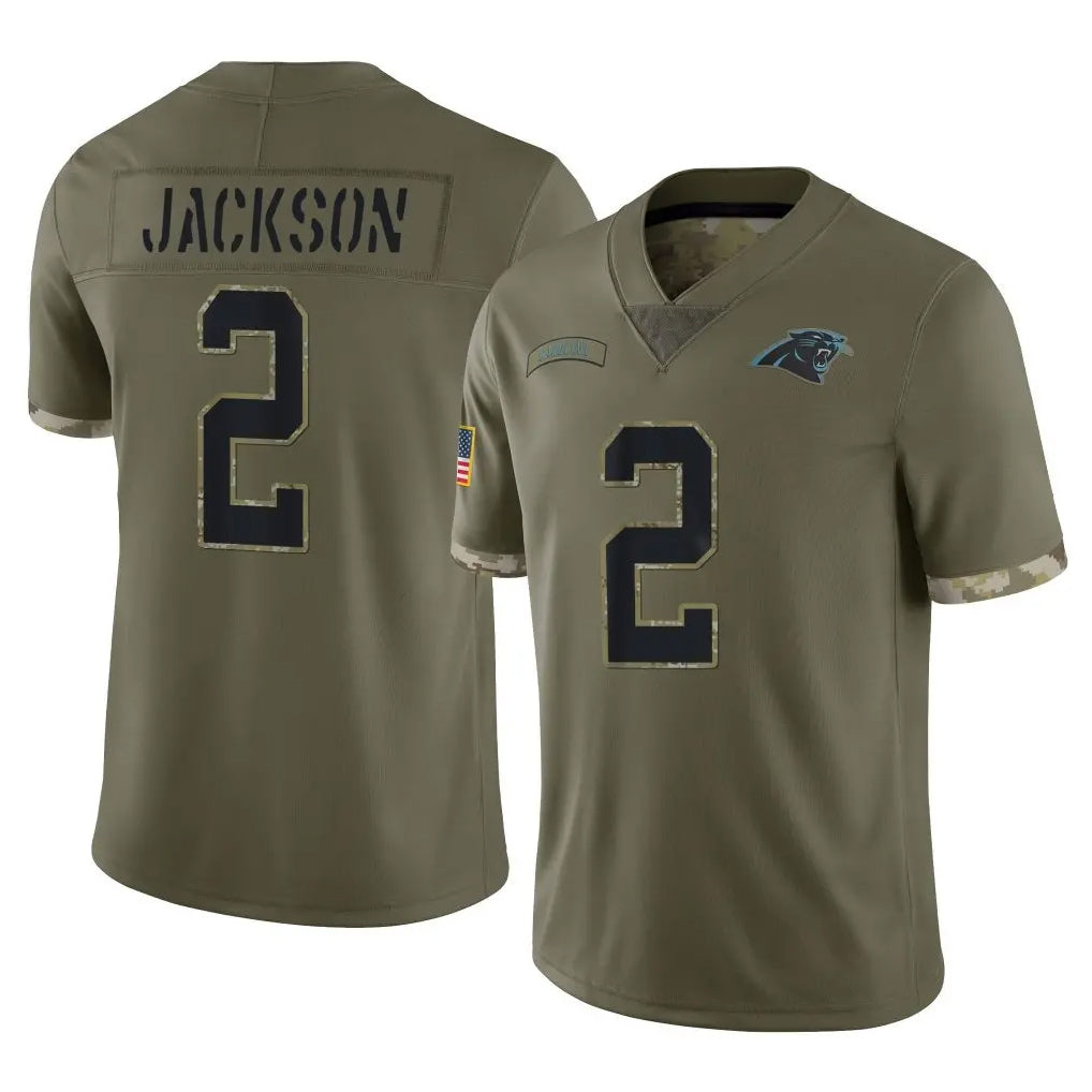 C.Panthers #2 Michael Jackson Player Olive Salute to Service Game Hdoa Stitched Jerseys
