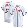 C.Reds #7 Spencer Steer Player White Speedway Classic Home Limited Hdoa Stitched Jerseys