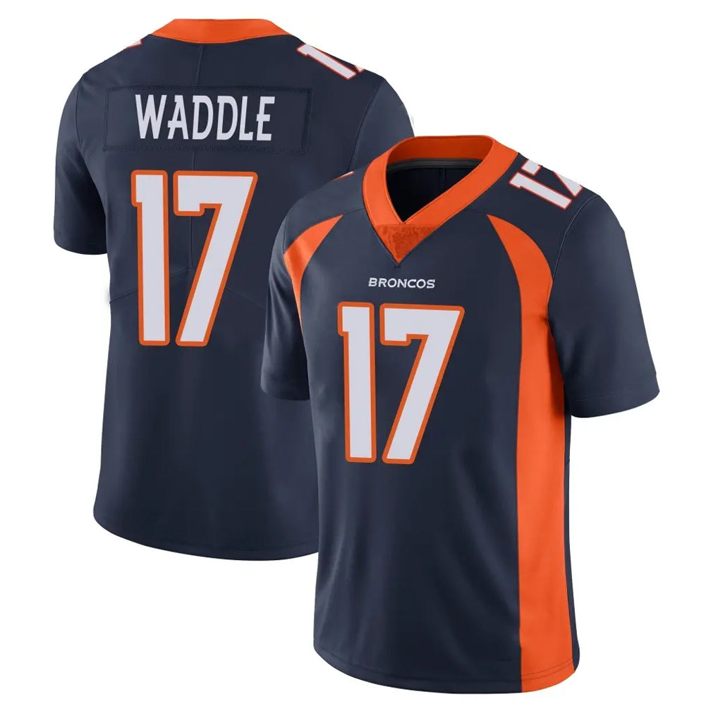 D.Broncos #17 Jaylen Waddle Player Navy Vapor Untouchable Limited Game Hdoa Stitched Jerseys