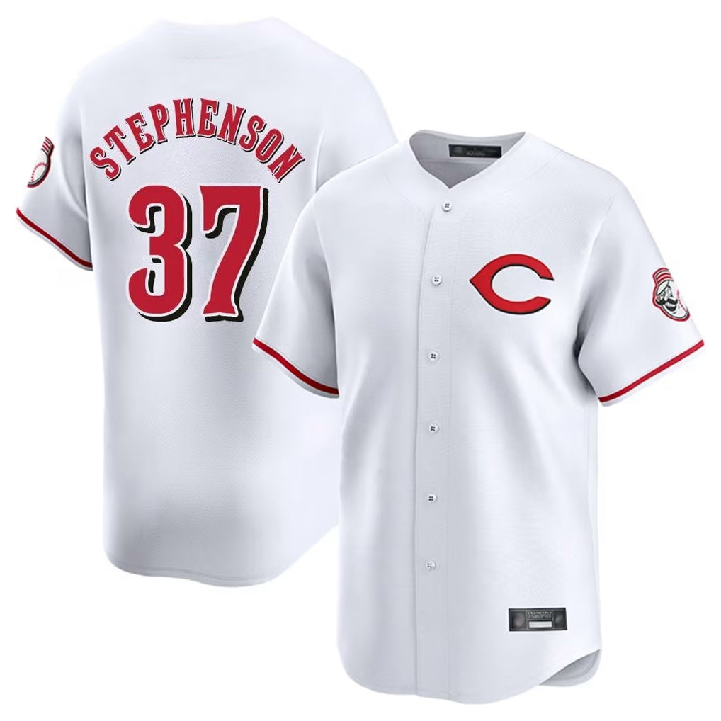 C.Reds #37 Tyler Stephenson Player White Limited Home Hdoa Stitched Jerseys