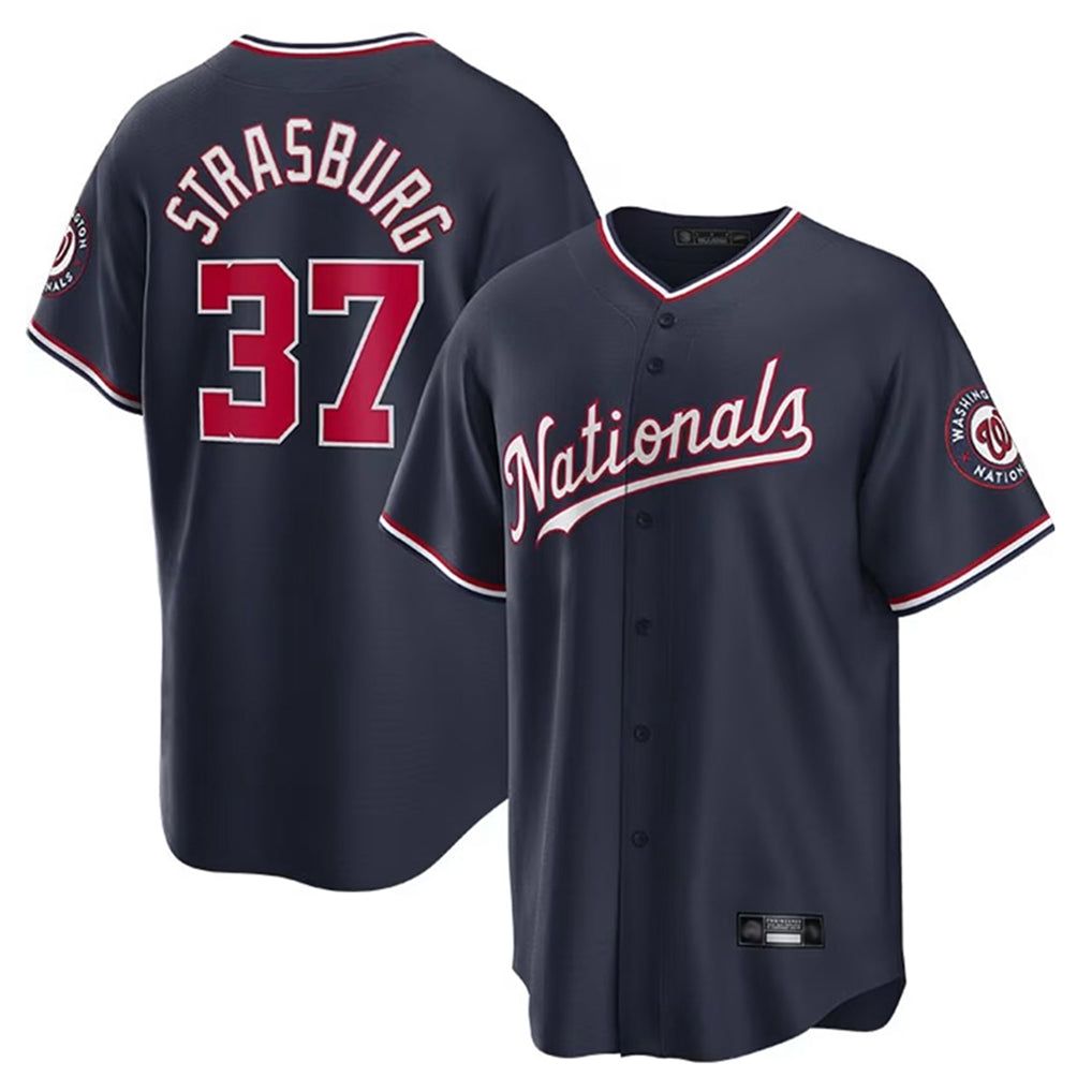 W.Nationals #37 Stephen Strasburg Player Navy Replica Hdoa Stitched Jerseys