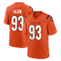 C.Bengals #93 Jonathan Allen Player Orange Home Game Hdoa Stitched Jerseys
